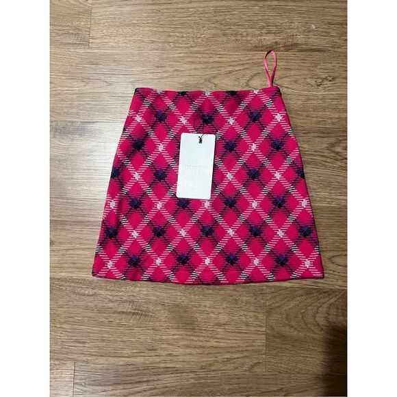 Paola Bernardi valentina Knit skirt -Vintage Argyle Print Pink size S NWT$314 - Picture 3 of 6